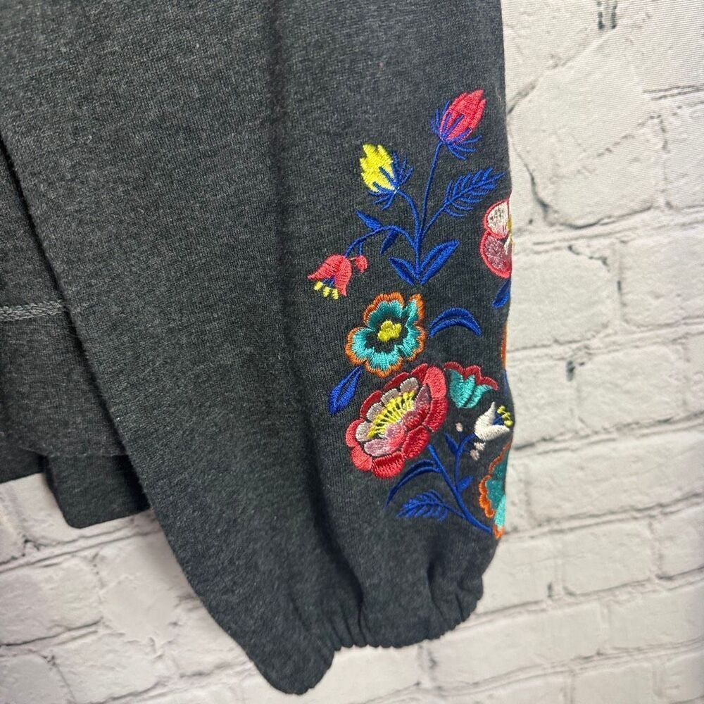 Rock & Roll Long Sleeve Floral Embroidered Puff Sleeve Top Size XL - Picture 4 of 8